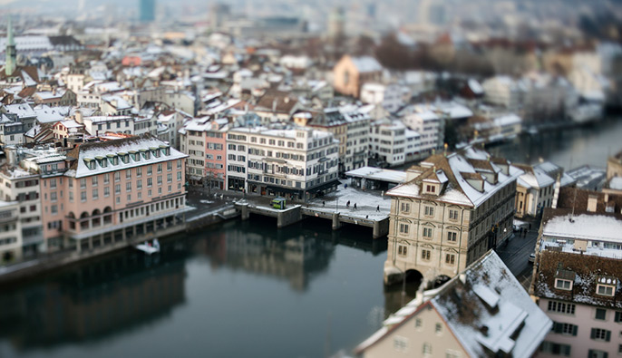Bild verschneite Altstadt